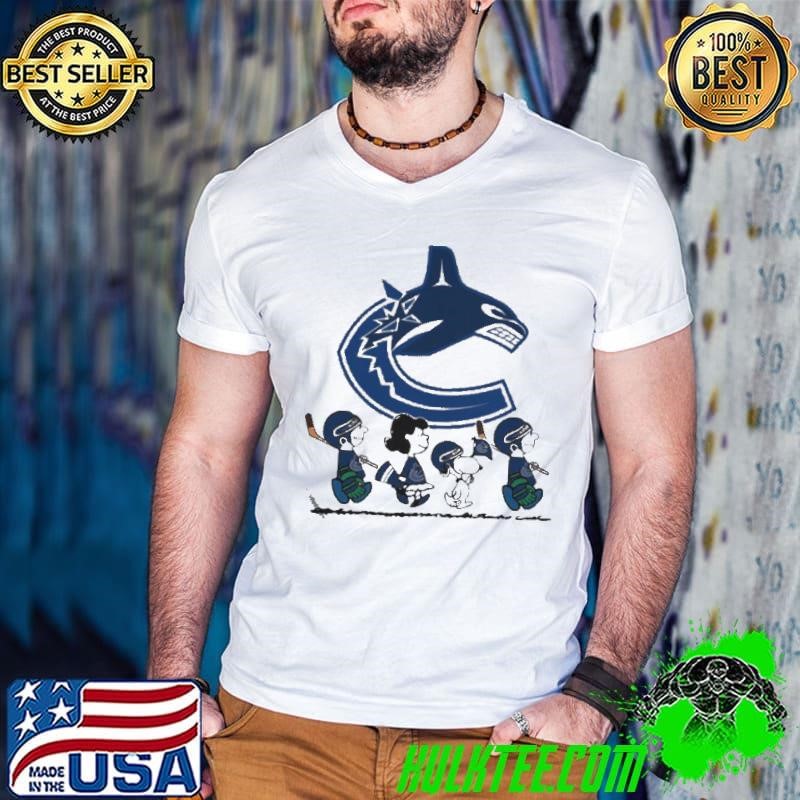 Snoopy And Friend Playing Vancouver Canucks Guys V Neck
