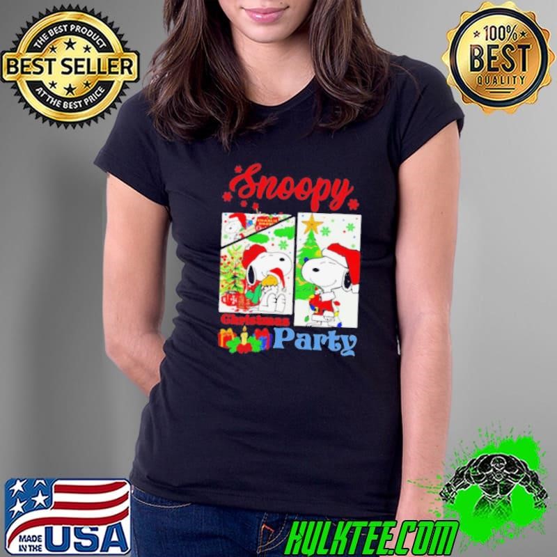 Snoopy Santa Christmas party Ladies Tee