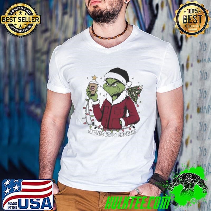 South Carolina Gamecocks x Santa Grinch Is This Jolly Enough Merry Christmas Guys V Neck