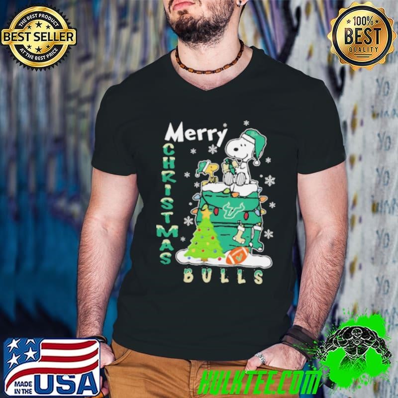 South Florida Bulls Snoopy And Woodstock Merry Christmas Shirt