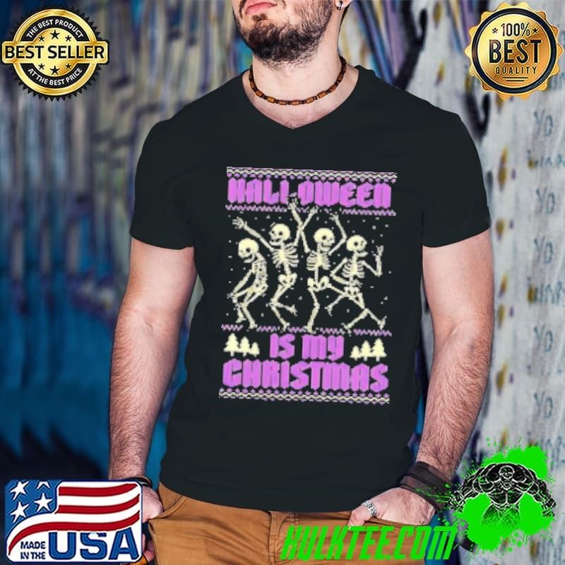 Spooky Skeletons dancing Halloween is my Christmas Guys V Neck