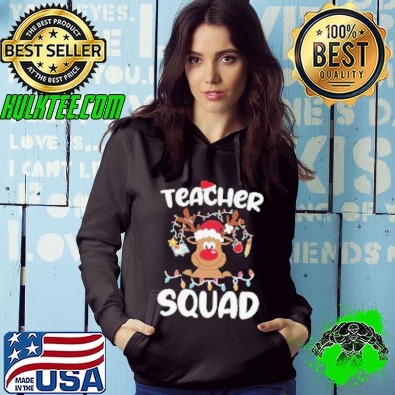 Teacher Squad Reindeer Funny Teacher Christmas Xmas Hoodie