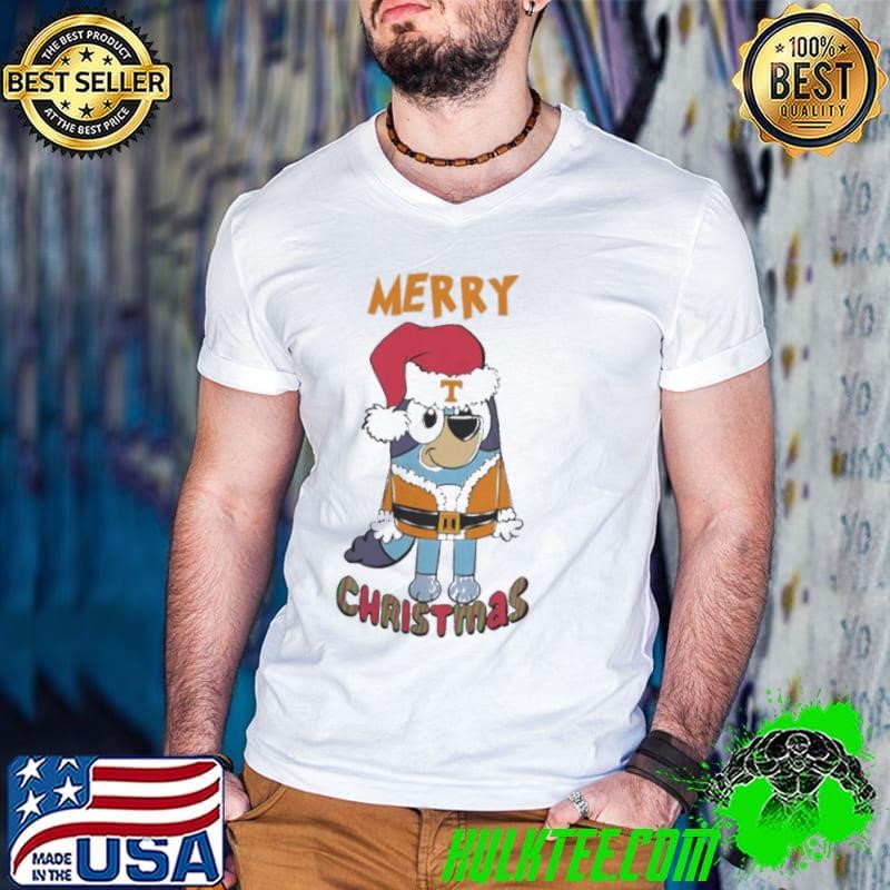 Tennessee Volunteers Bluey Merry Christmas 2024 Guys V Neck