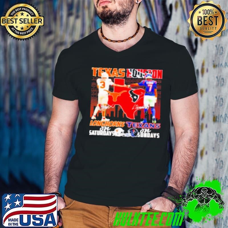 Texas Longhorns on Saturdays Texas Houston on Sundays signature Shirt
