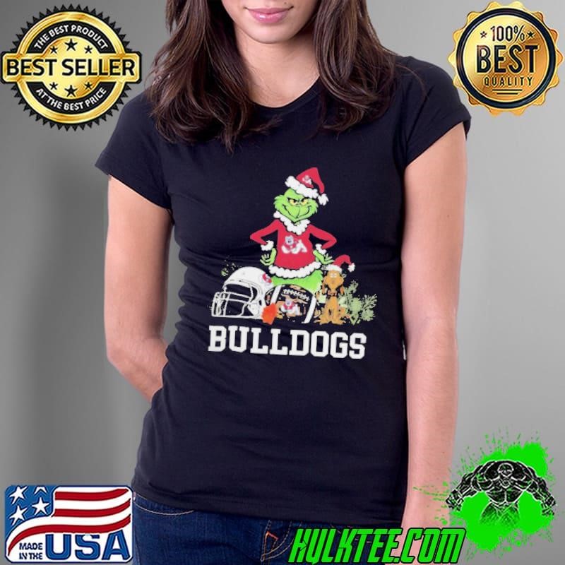 The Grinch And Fresno State Bulldogs Christmas Ladies Tee