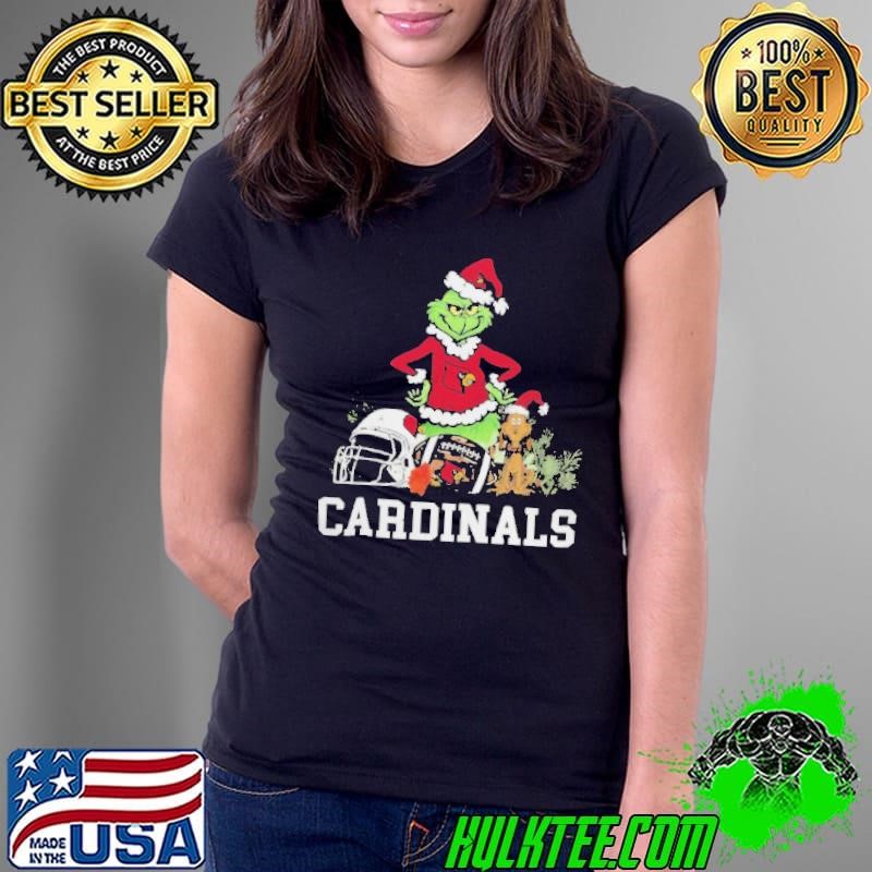The Grinch And Louisville Cardinals Christmas Ladies Tee