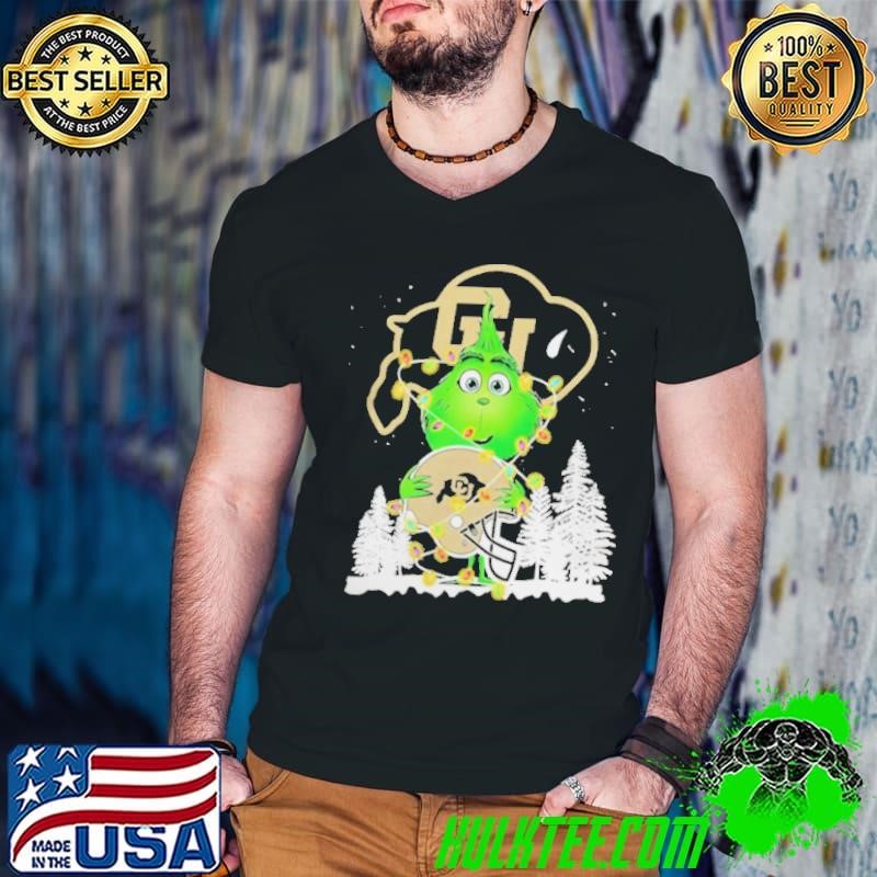 The Grinch Hug Colorado Buffaloes Helmet Christmas Shirt