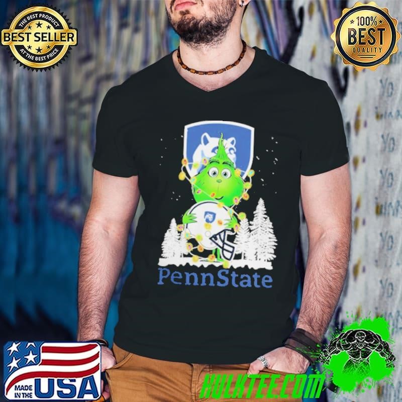 The Grinch Hug Penn State Helmet Christmas Shirt