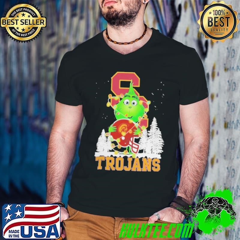 The Grinch Hug USC Trojans Helmet Christmas Shirt