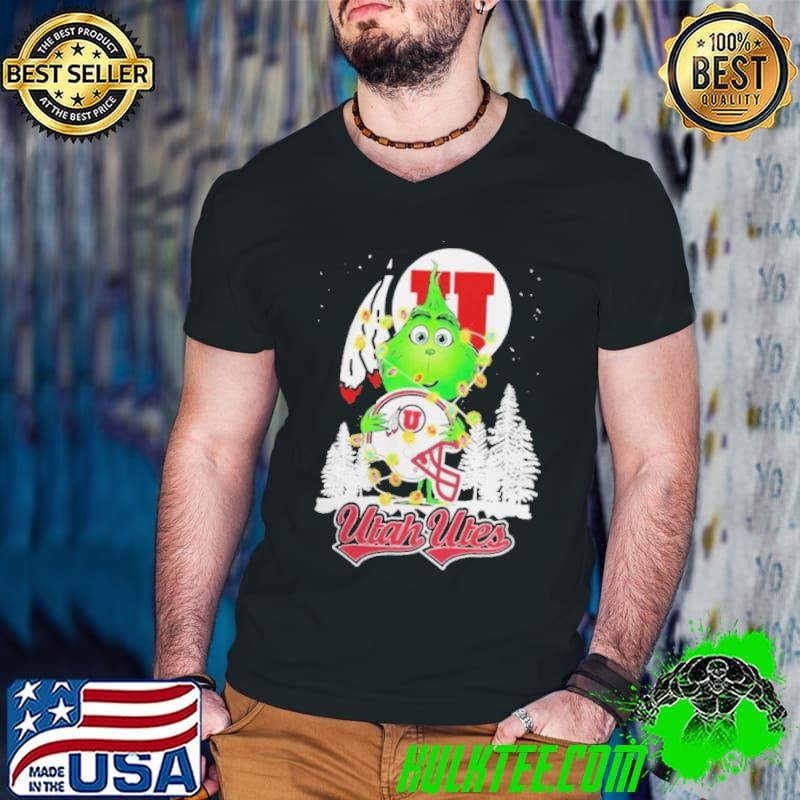 The Grinch Hug Utah Utes Helmet Christmas Shirt