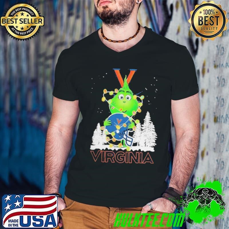 The Grinch Hug Virginia Cavaliers Helmet Christmas Shirt