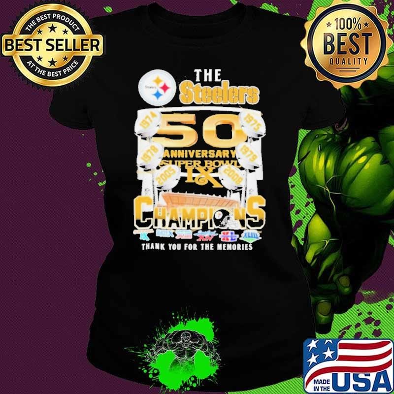 The Pittsburgh Steelers 50 Anniversary Super Bowl Champions Thank You For The Memories Shirt