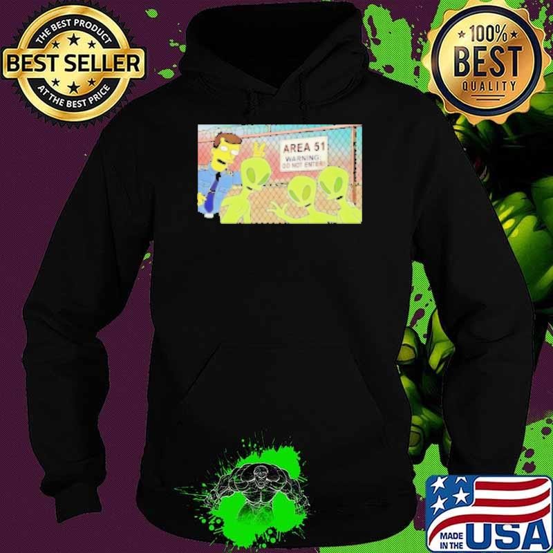 The Simpsons x Alien Area 51 warning do not enter Hoodie