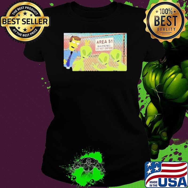 The Simpsons x Alien Area 51 warning do not enter Ladies tee