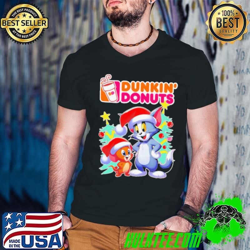 Tom and Jerry Santa hat Dunkin’ Donuts Merry Christmas shirt