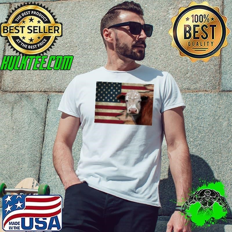 Top Patriotic Cool Cow Wall Art Shirt