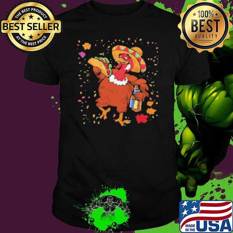 Turkey Eating Taco Thanksgiving Day Mexican Food Fall Autumn Shirt