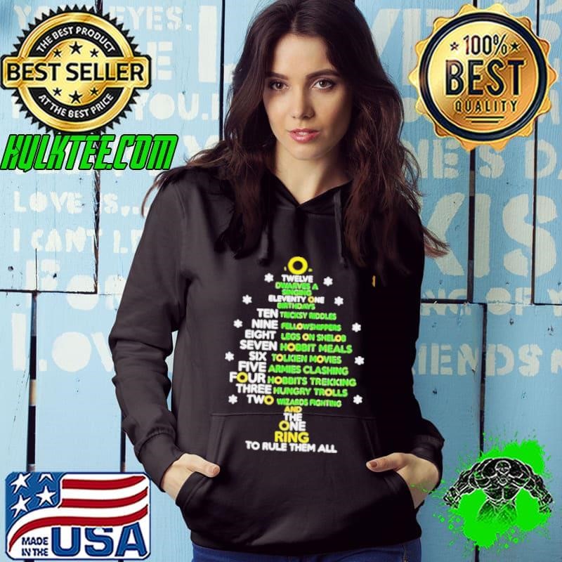 Twelve dwarves a singing eleventy one birthdays Christmas tree Hoodie