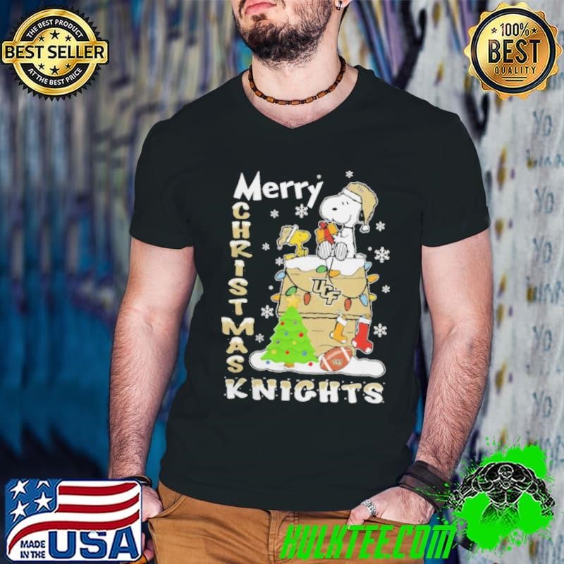 UCF Knights Snoopy And Woodstock Merry Christmas Guys V Neck