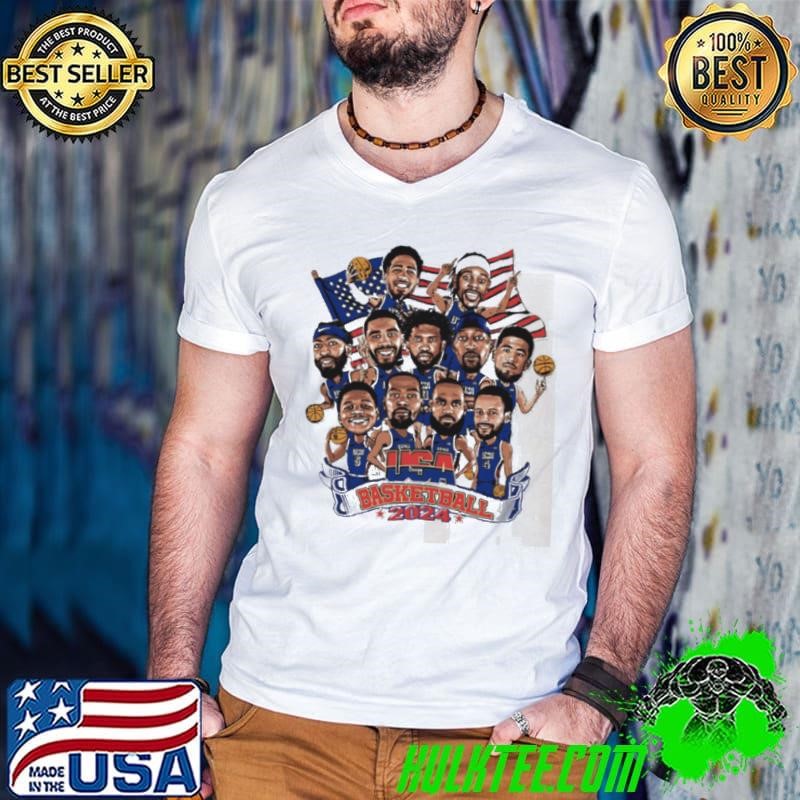 USA Team basketball 2024 caricature shirt