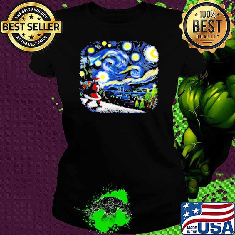 Van Gogh Starry Night Santa Christmas winter snowy night Shirt