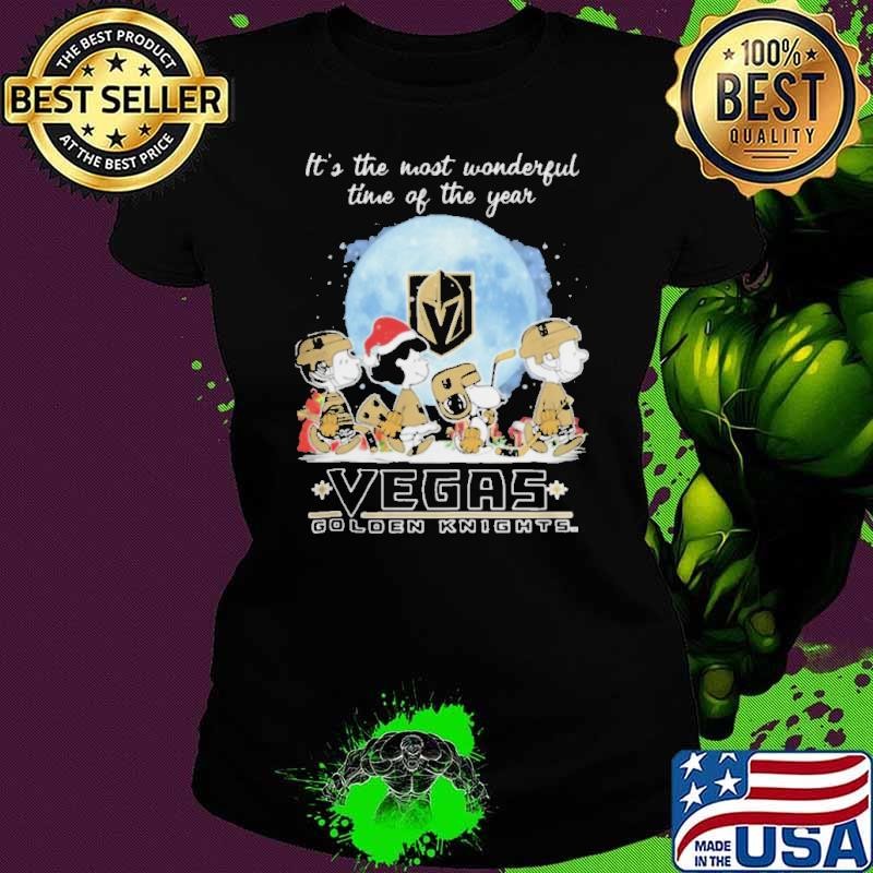 Vegas Golden Knights It The Most Wonderful Time Of The Year Peanut Characters Christmas Shirt