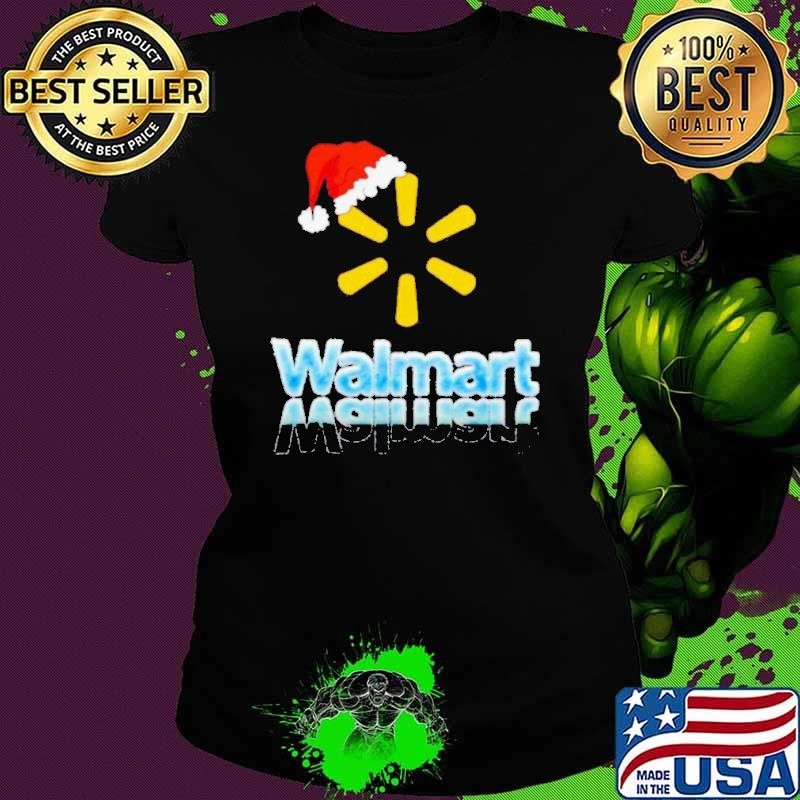 Walmart logo with Santa hat Christmas shirt