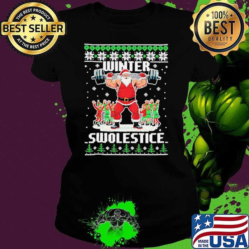 Winter Swolestice Santa Claus gym ugly christmas shirt