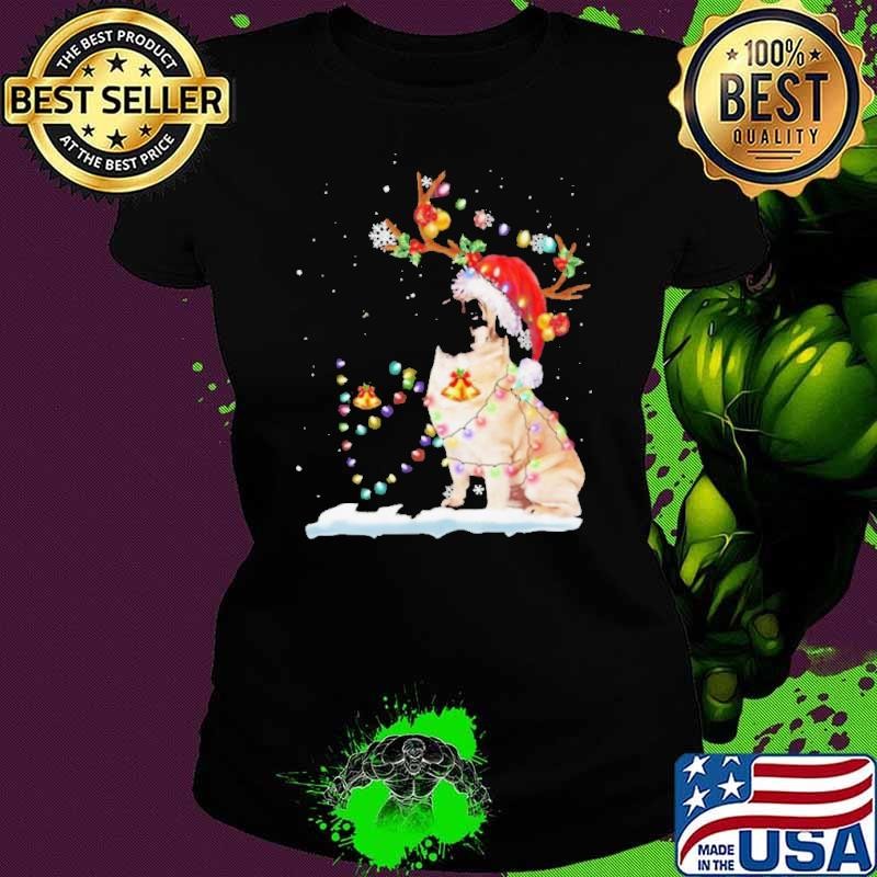 Xmas Pug Santa Merry Christmas Light shirt