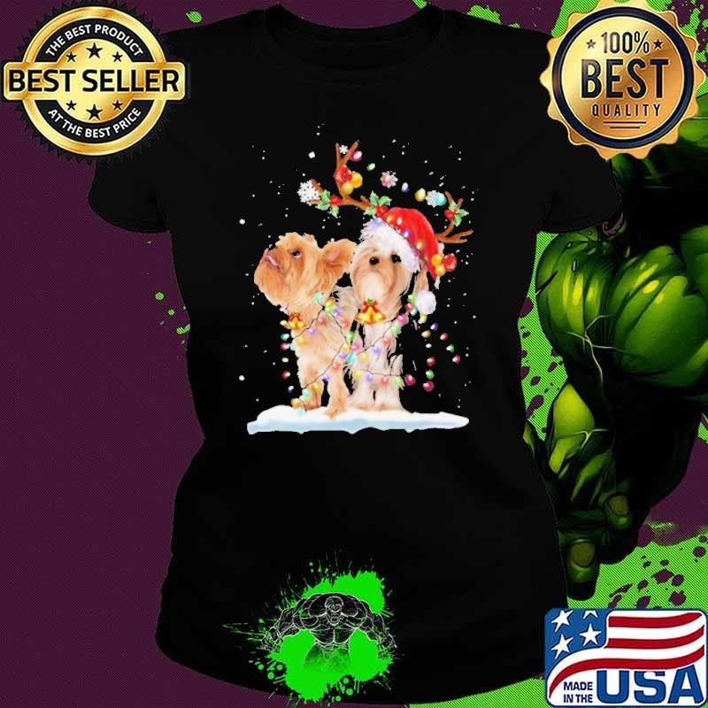 Yorkshire Terrier Santa Xmas Merry Christmas Light shirt