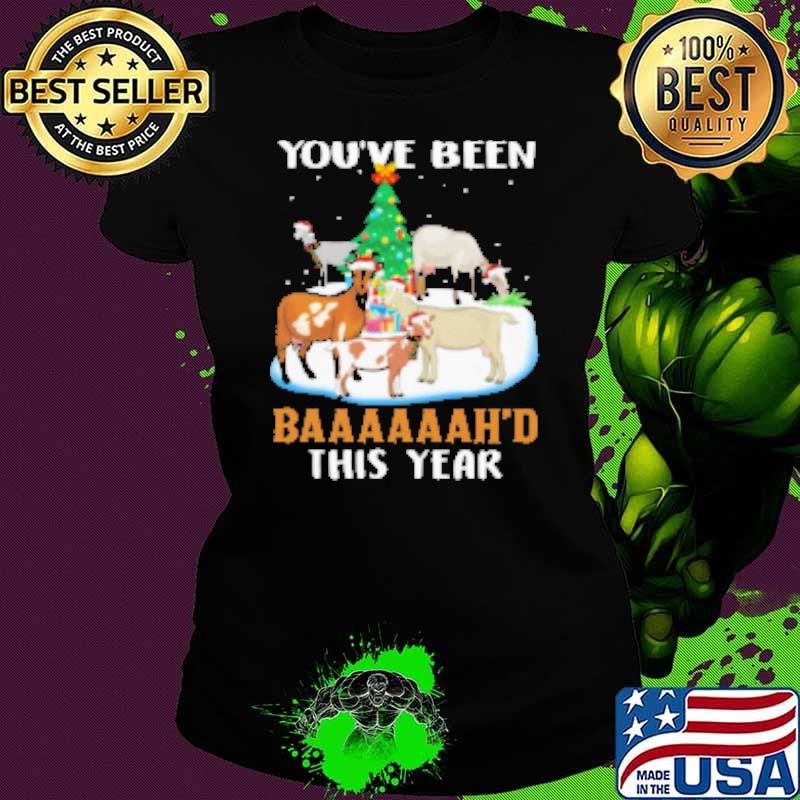 You've Been Baaaah'd This Year Goats With Santa Hats Scarf ELF Shirt