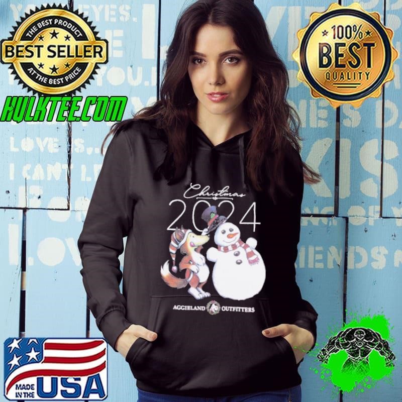 2024 Remi Christmas Fox Snowman Texas A&M Aggies Aggieland Outfitters t shirt