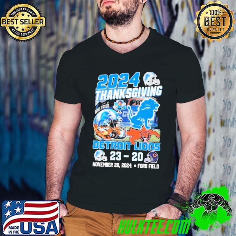 2024 Thanksgiving One Pride Detroit Lions 23-20 Chicago Bears Nov 28 2024 Ford Field shirt