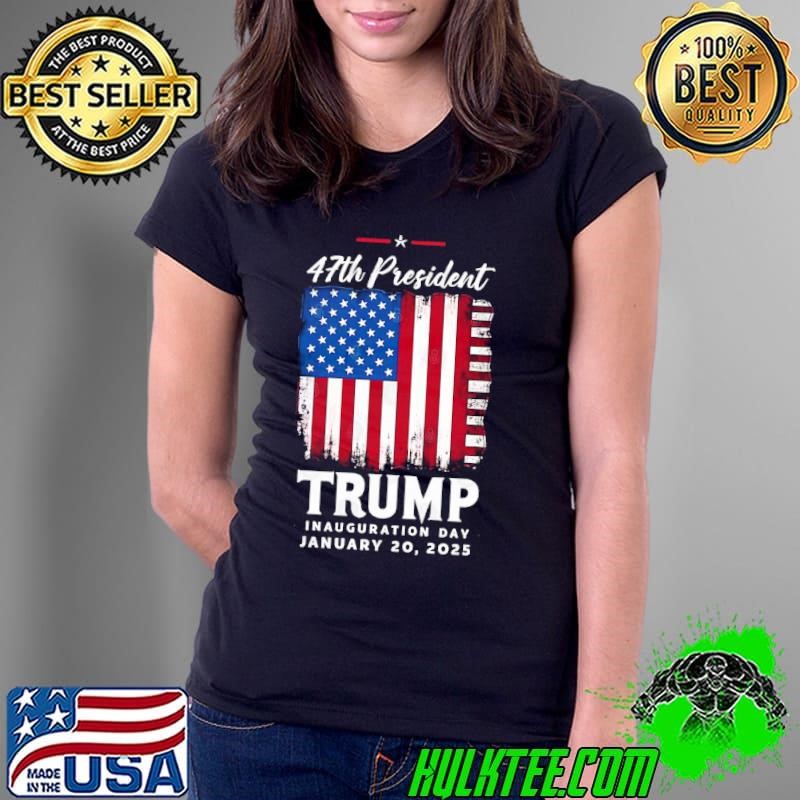 47th President Donald trump inauguration day 2025 usa flag T-Shirt