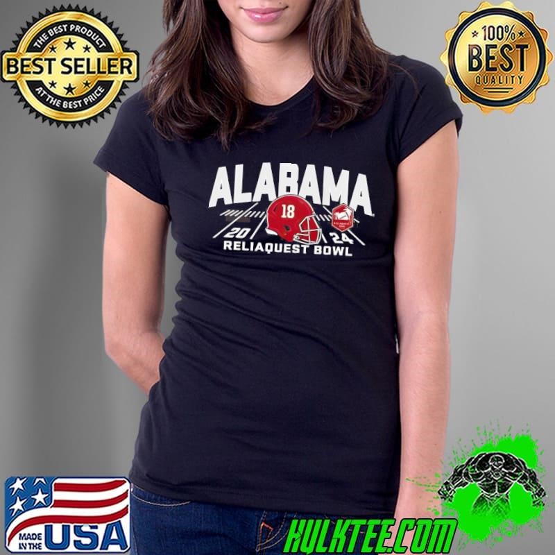 Alabama Crimson Tide Crimson 2024 ReliaQuest Bowl Bound Helmet Ladies Tee