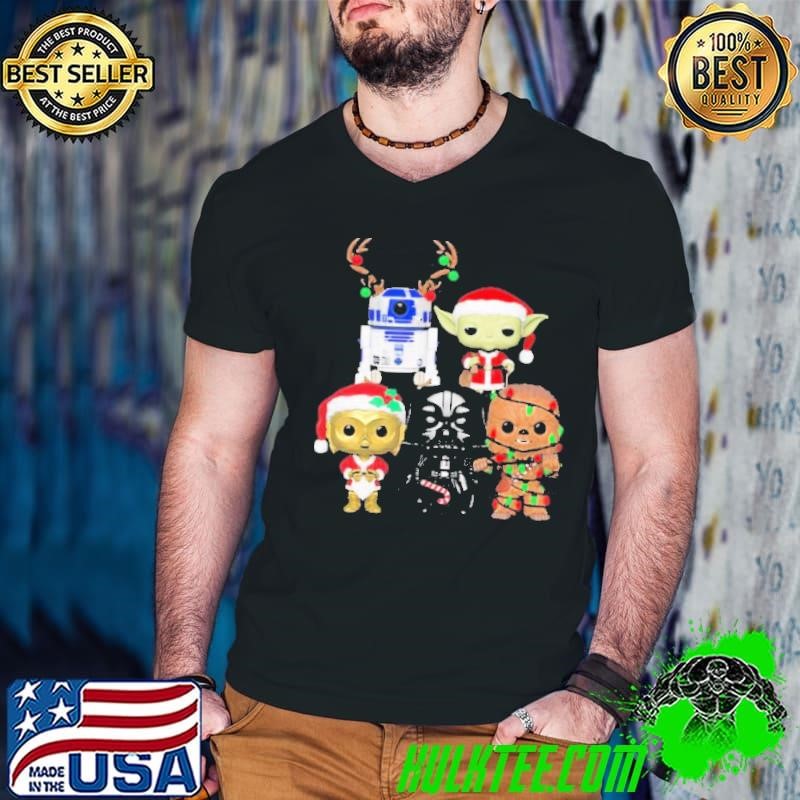 Baby Yoda Darth Vader’s R2-D2 C-3PO Chewbacca Chibi Merry Christmas shirt