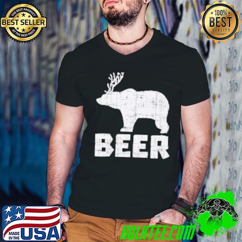 Bear Deer Beer Funny Drinking Hunting Camping Dad Uncle Gift Tank Top Shirt