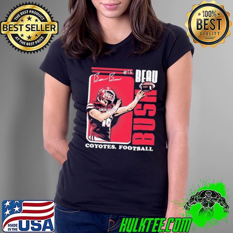 Beau Bush Illustrated South Dakota Coyotes Football Graphic Signature Ladies Tee