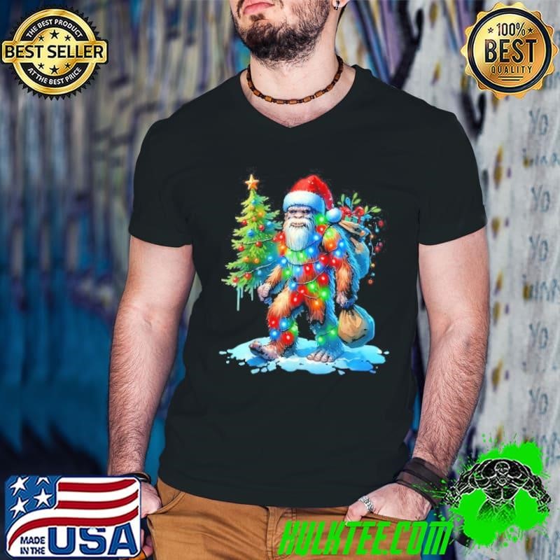 Bigfoot Christmas Christmas Tree Xmas Sasquatch Guys V Neck