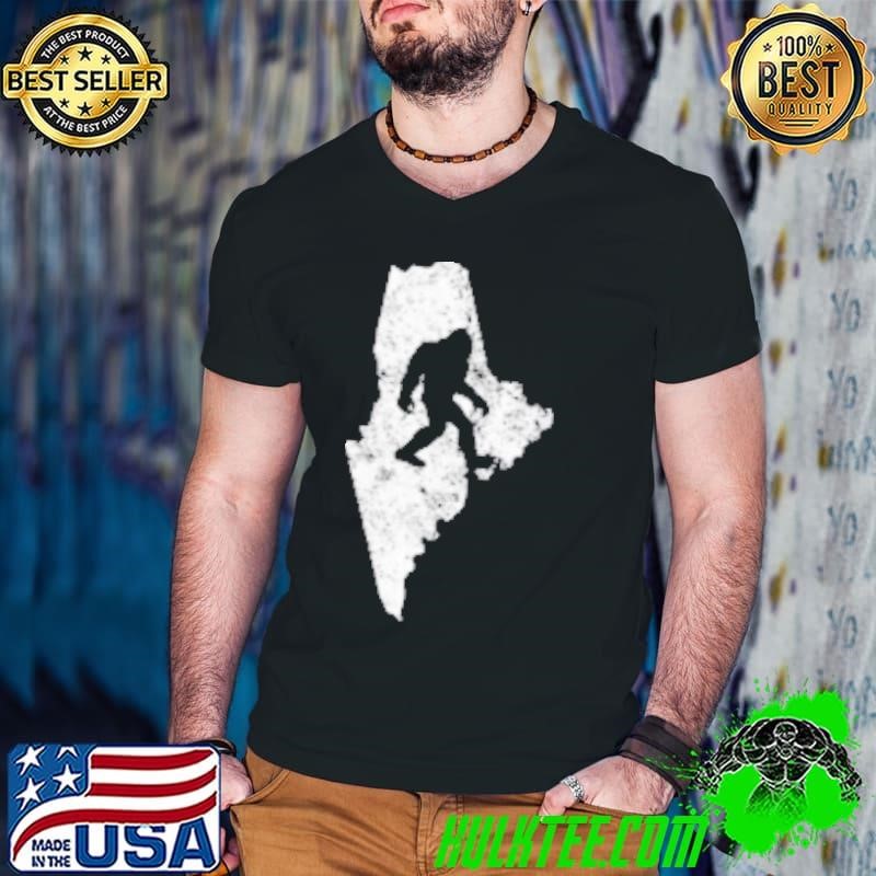 Bigfoot Hunting In Maine Sasquatch Silhouette Vintage Shirt