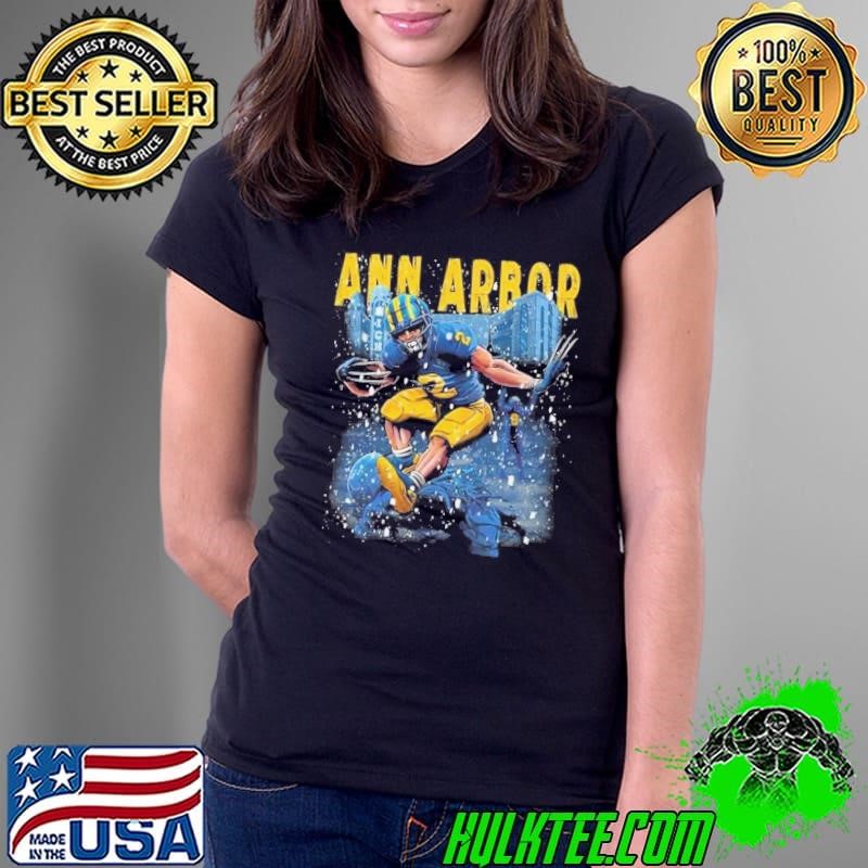 Blake Corum Los Angeles Rams Wearing Ann Arbor National Champs Ladies Tee