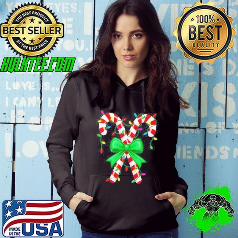 Candy Cane Santa Christmas Family Matching Funny Xmas Lights Shirt