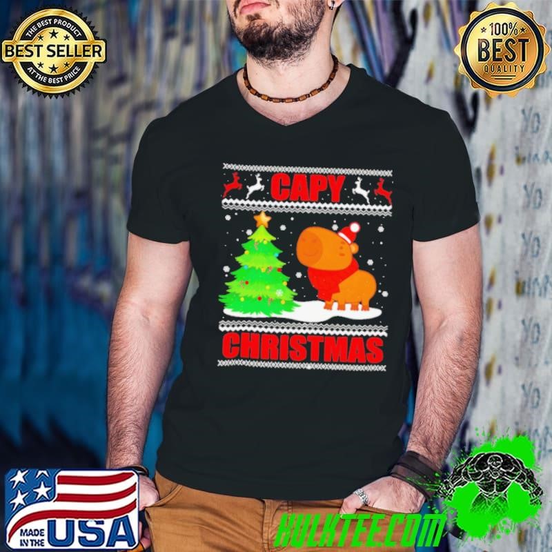 Capy Ugly Christmas Sweater Capybara Lover Christmas Guys V Neck
