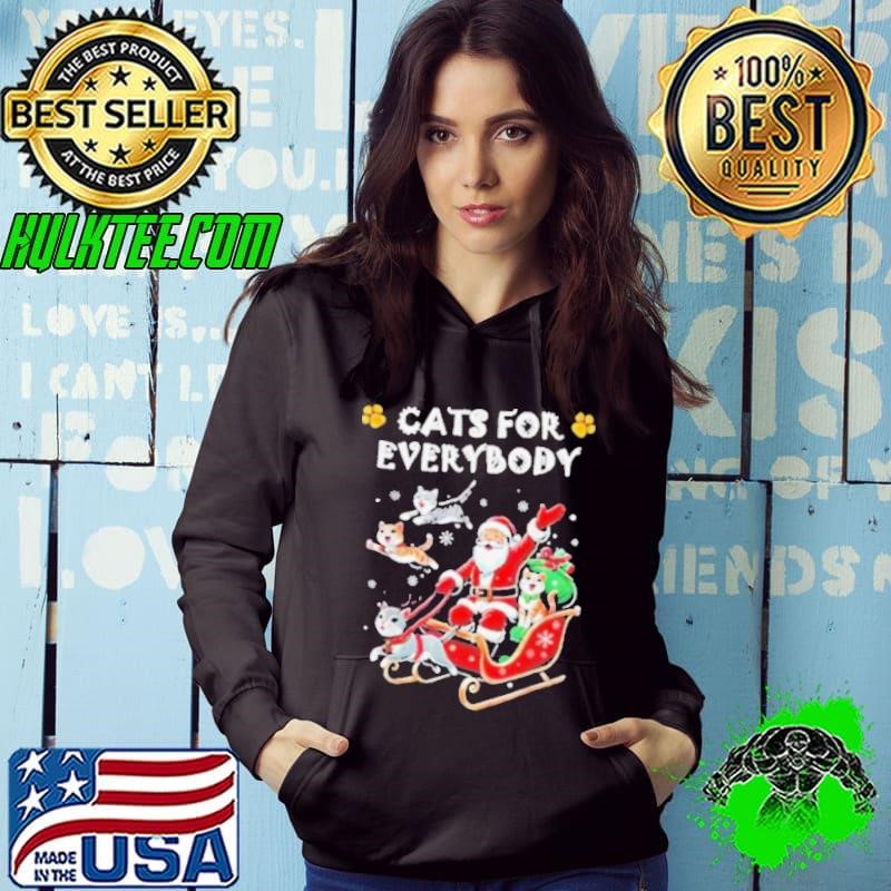 Cats For Everybody Christmas Cat Funny Xmas Santa Shirt