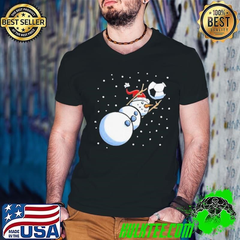 Christmas Xmas Goalkeeper Soccer Snowman Guys V Neck