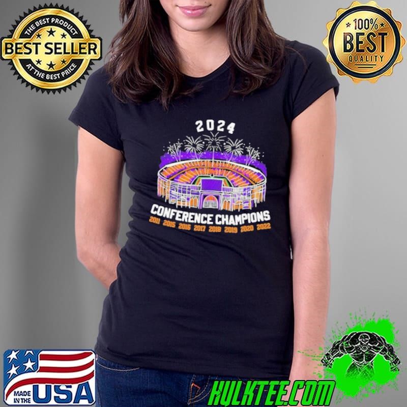 Clemson Tigers 2024 conference champions stadium firework shirt