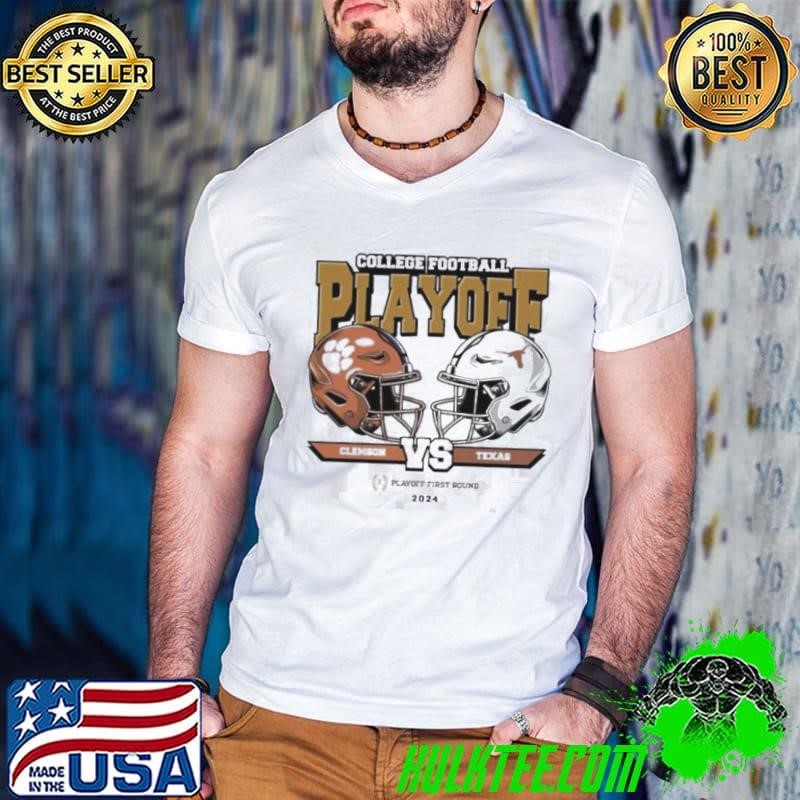 College Football Playoff 2025 Clemson & Texas First Round Head To Head Guys V Neck