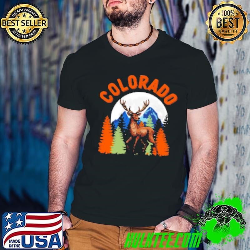 Colorado Mountain Deer Hunter Sunset Vintage Retro Hunting Shirt