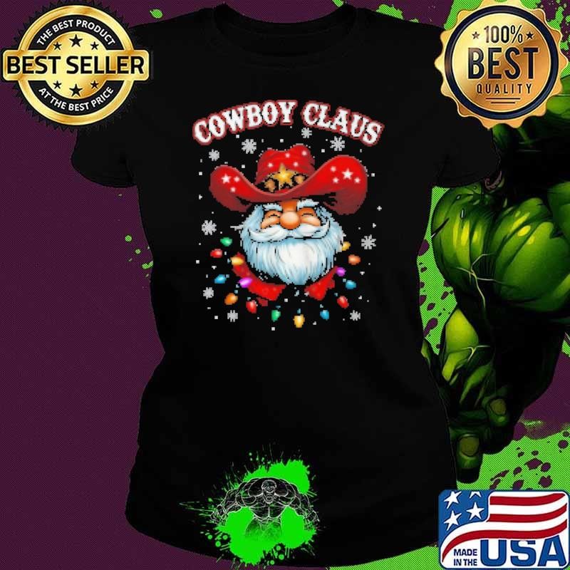 Cowboy Claus Cowboy Santa Hat Xmas Christmas Western Style Shirt
