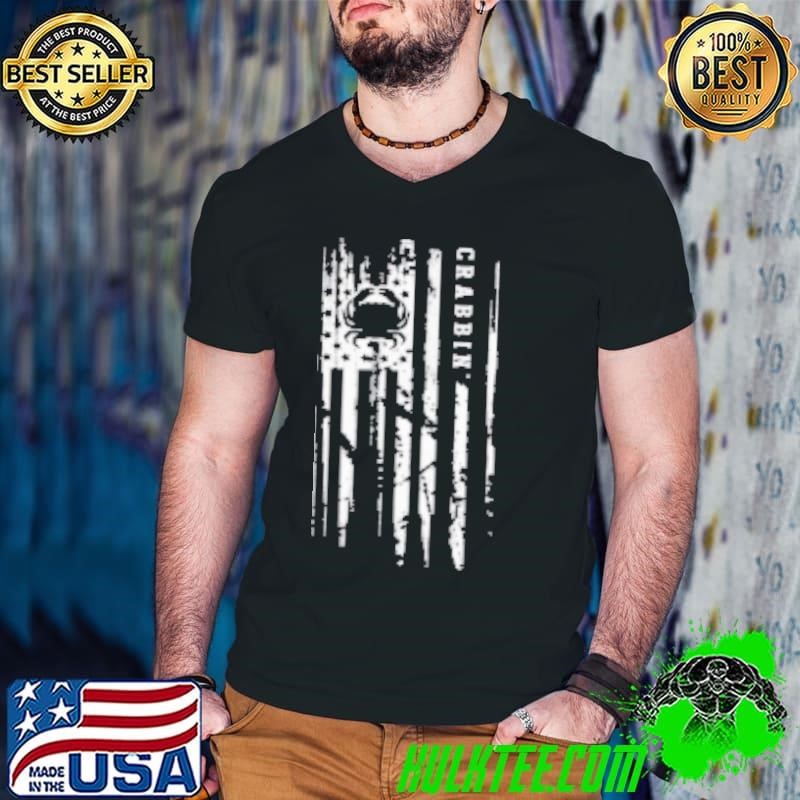 Crabbing Season Hunter American Flag Crabber Hunting Gift Pullover Shirt